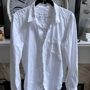 FRANK & EILEEN "Barry" women's white shirt in signature crinkle cotton M